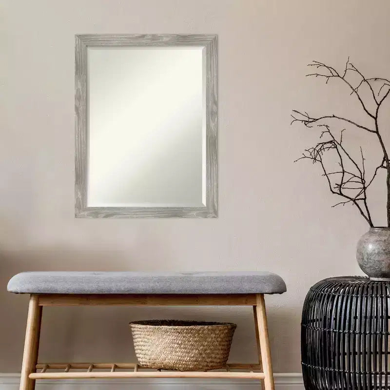 Miroir mural carré encadré Dove 50 x 66 cm gris délavé