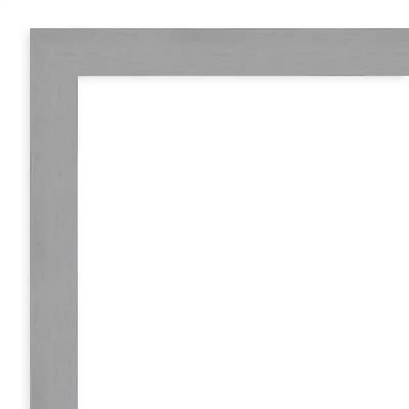 Miroir mural encadré en nickel brossé argenté 44" x 34" : Rectangle moderne, aucun assemblage requis