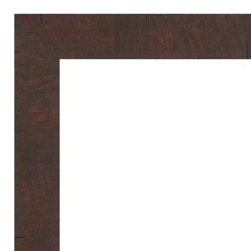 Miroir Mural Encadré Wildwood 45" x 35" Marron : Verre Biseauté Moderne, Aucun Assemblage Requis
