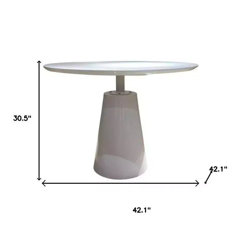 Table de salle à manger ronde à pied central en bois et métal, 42 po, dessus rond