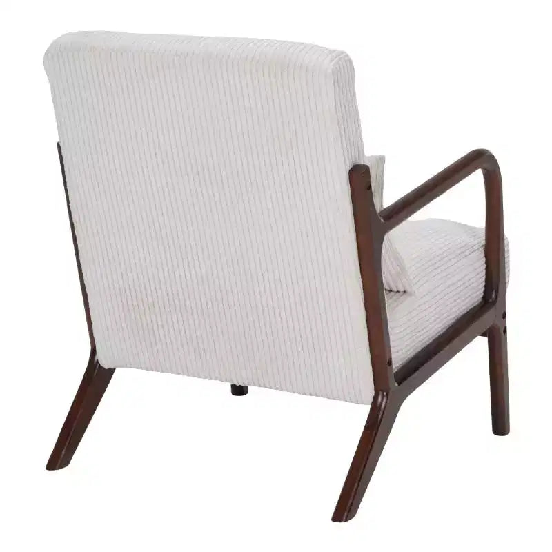 Fauteuil d'appoint moderne du milieu du siècle avec oreiller et cadre en bois massif, fauteuil rembourré pour salon, chambre ou coin lecture