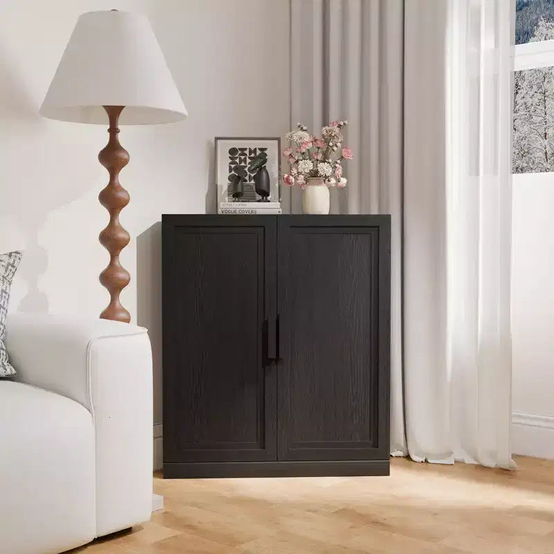 Meuble d'angle avec étagères réglables Buffet Vaisselier Meuble de cuisine et de salle à manger avec portes en bois - 31H x 31L, 36H x 31L