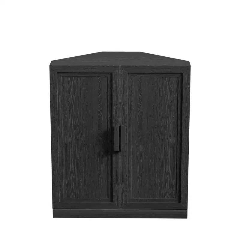 Meuble d'angle avec étagères réglables Buffet Vaisselier Meuble de cuisine et de salle à manger avec portes en bois - 31H x 31L, 36H x 31L