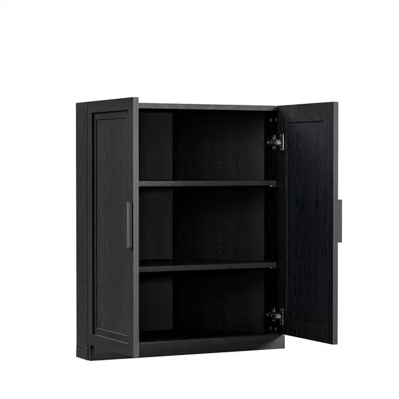 Meuble d'angle avec étagères réglables Buffet Vaisselier Meuble de cuisine et de salle à manger avec portes en bois - 31H x 31L, 36H x 31L