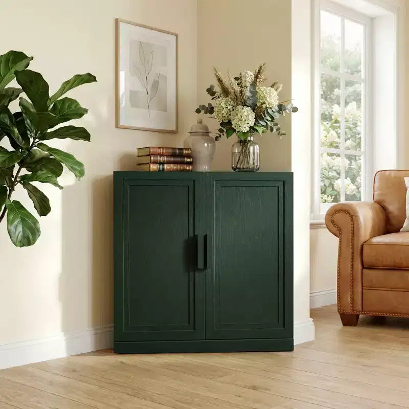 Meuble d'angle avec étagères réglables Buffet Vaisselier Meuble de cuisine et de salle à manger avec portes en bois - 31H x 31L, 36H x 31L