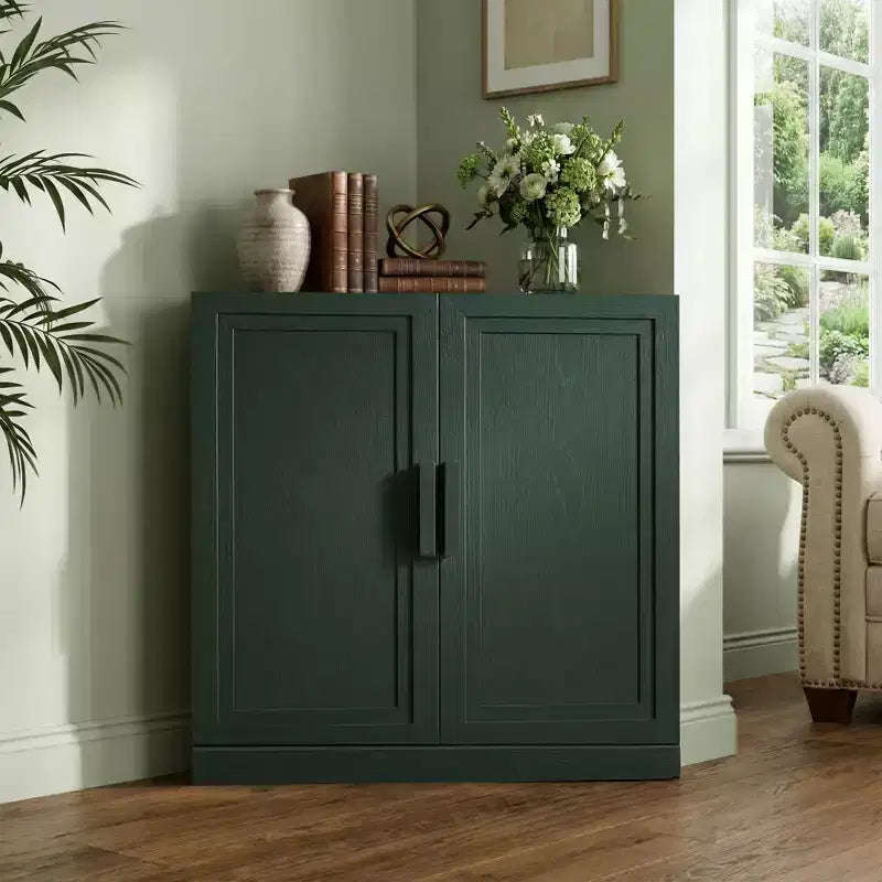Meuble d'angle avec étagères réglables Buffet Vaisselier Meuble de cuisine et de salle à manger avec portes en bois - 31H x 31L, 36H x 31L