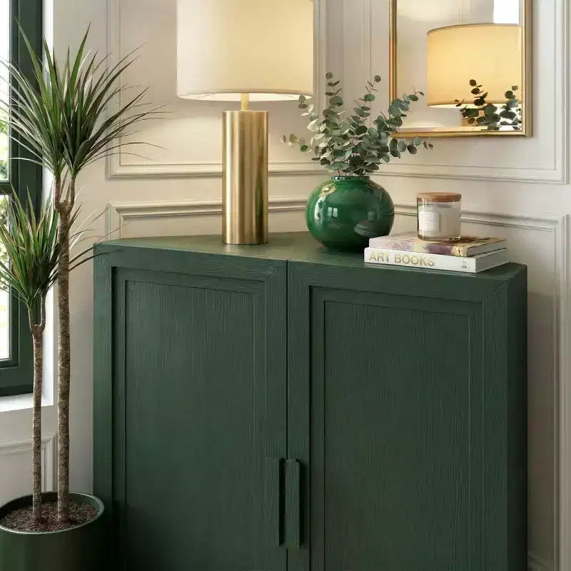 Meuble d'angle avec étagères réglables Buffet Vaisselier Meuble de cuisine et de salle à manger avec portes en bois - 31H x 31L, 36H x 31L