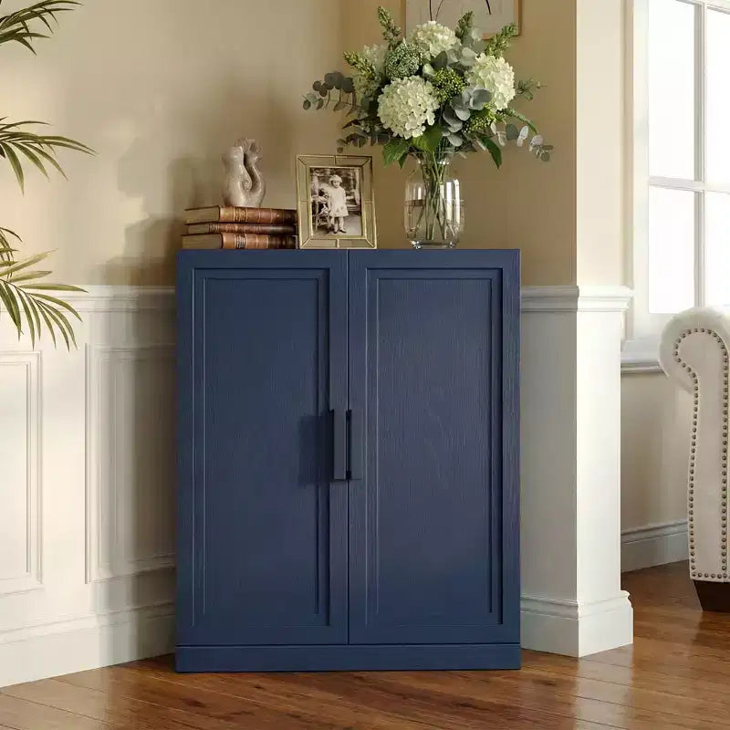 Meuble d'angle avec étagères réglables Buffet Vaisselier Meuble de cuisine et de salle à manger avec portes en bois - 31H x 31L, 36H x 31L