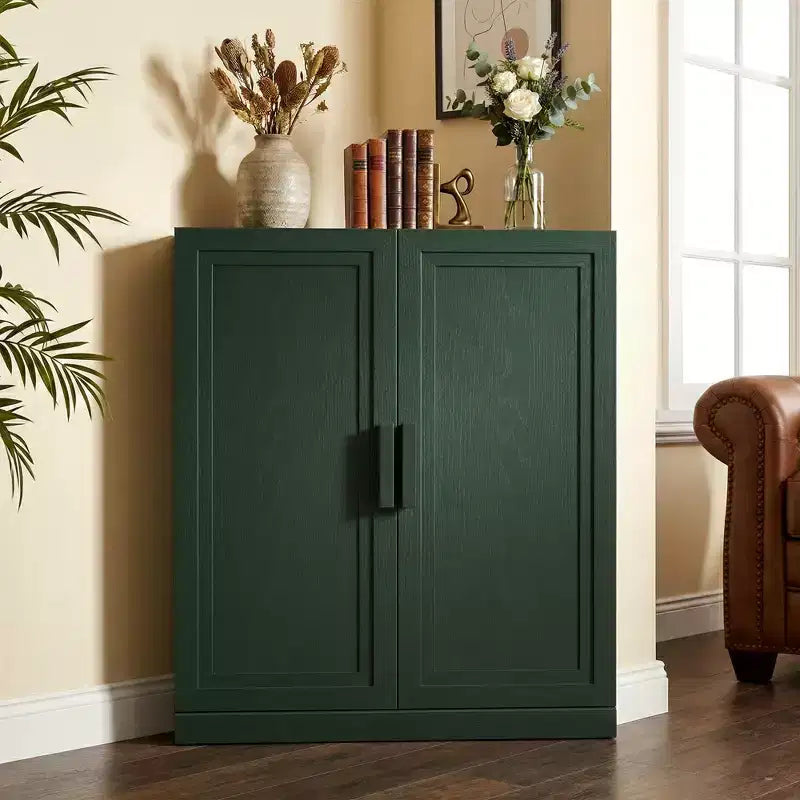 Meuble d'angle avec étagères réglables Buffet Vaisselier Meuble de cuisine et de salle à manger avec portes en bois - 31H x 31L, 36H x 31L