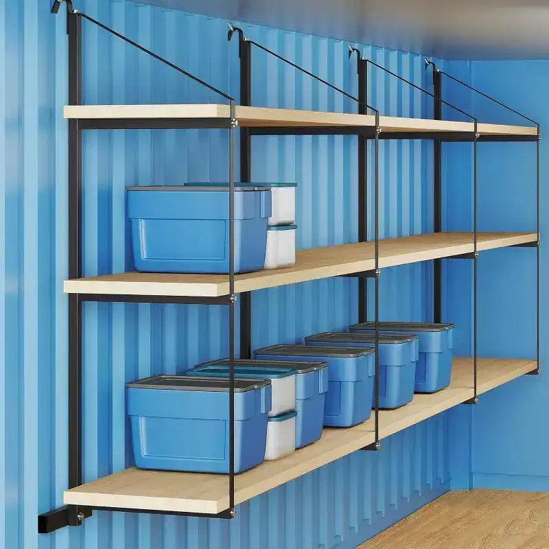 Étagère de rangement robuste en acier à 3 niveaux pour conteneur maritime, 22x60, capacité de 1100 lb, support de rangement suspendu pour conteneurs et garages