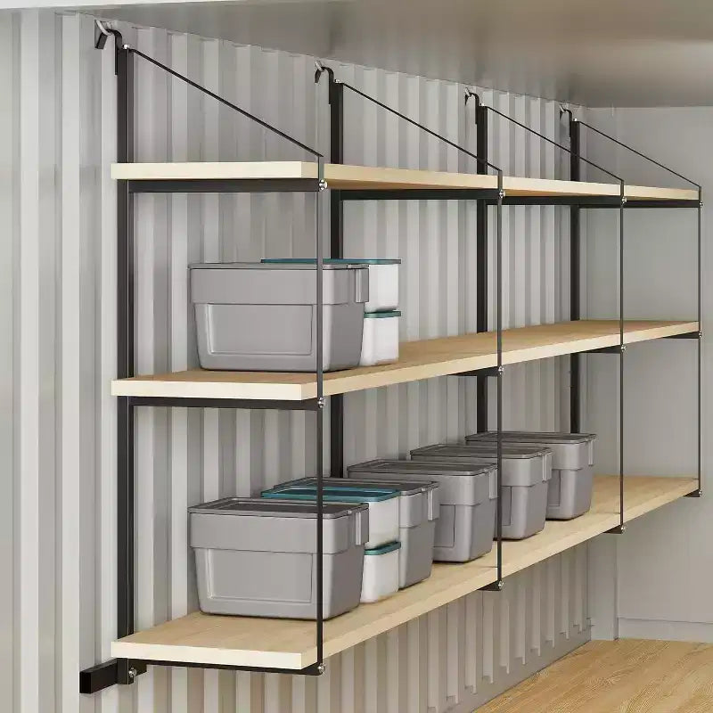 Étagère de rangement robuste en acier à 3 niveaux pour conteneur maritime, 22x60, capacité de 1100 lb, support de rangement suspendu pour conteneurs et garages