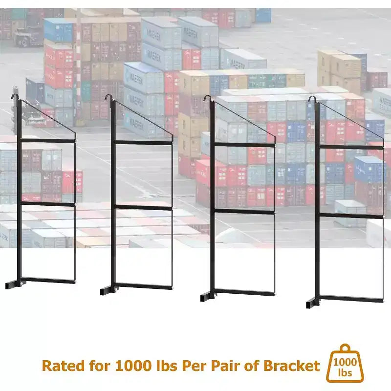 Étagère de rangement robuste en acier à 3 niveaux pour conteneur maritime, 22x60, capacité de 1100 lb, support de rangement suspendu pour conteneurs et garages