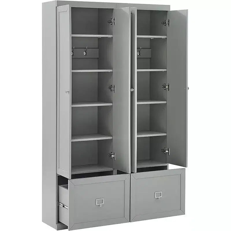 Armoires de rangement utilitaires en métal de 188 cm de hauteur et 31,75 cm de largeur avec 2 portes et 3 étagères