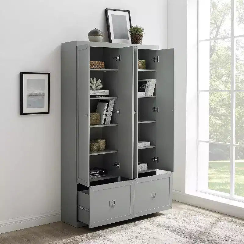 Armoires de rangement utilitaires en métal de 188 cm de hauteur et 31,75 cm de largeur avec 2 portes et 3 étagères