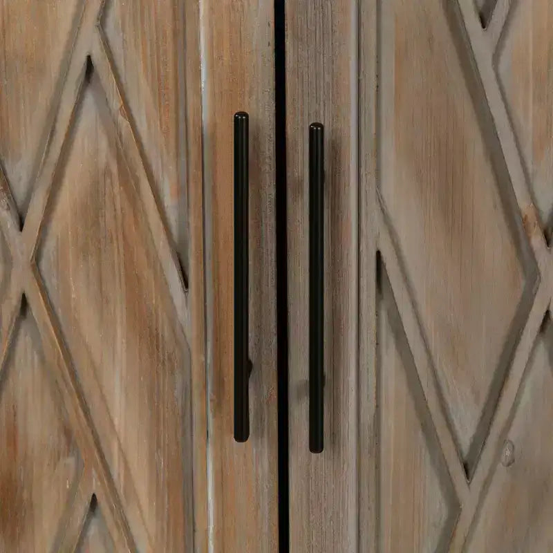 Buffet bahut de 152 cm, Armoire de rangement vintage en bois avec 4 portes et étagère réglable, Meuble d'appoint pour salon