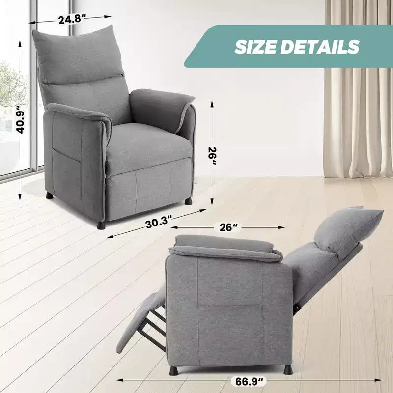 Fauteuil inclinable individuel réglable, siège de maison avec télécommande, massage et chauffage, canapé de bureau pour salon/bureau