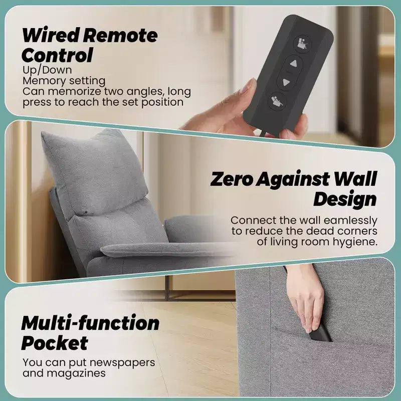Fauteuil inclinable individuel réglable, siège de maison avec télécommande, massage et chauffage, canapé de bureau pour salon/bureau