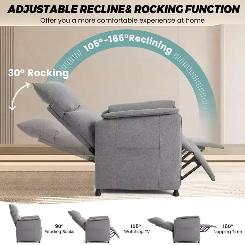 Fauteuil inclinable individuel réglable, siège de maison avec télécommande, massage et chauffage, canapé de bureau pour salon/bureau