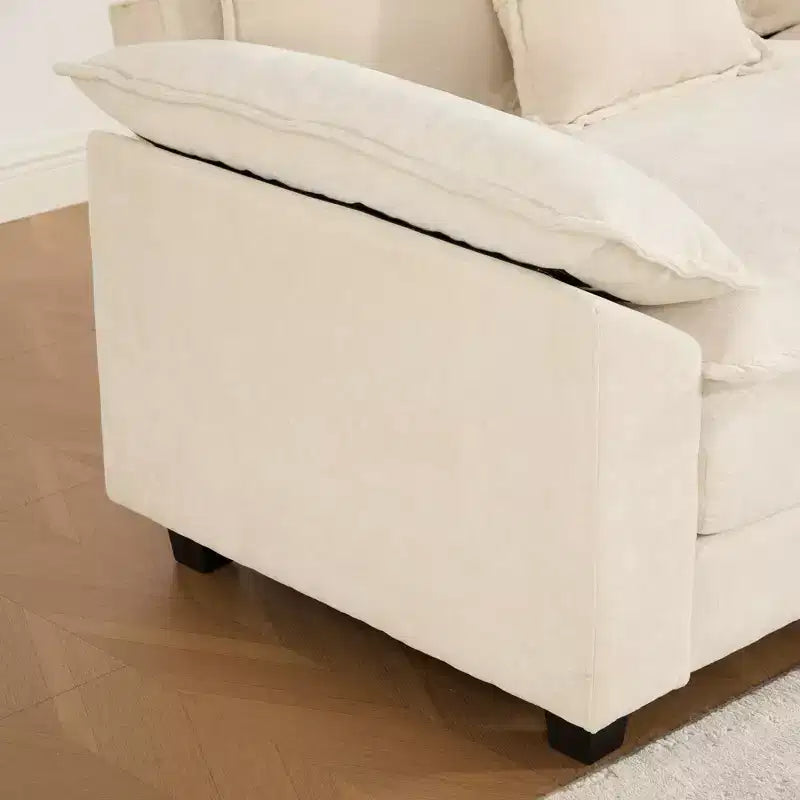 Canapé modulable nuage, canapé sectionnel moderne, coussin d'assise double couche confortable, tissu chenille respirant
