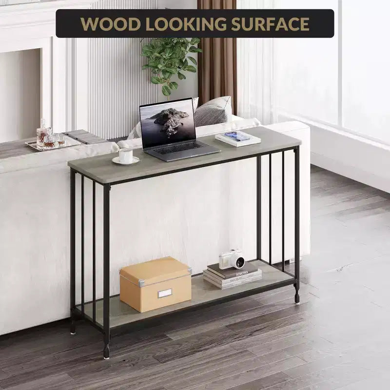 Table console de 33,5 pouces, tables d'appoint étroites, table de couloir industrielle, table derrière le canapé, pour salon, chambre à coucher