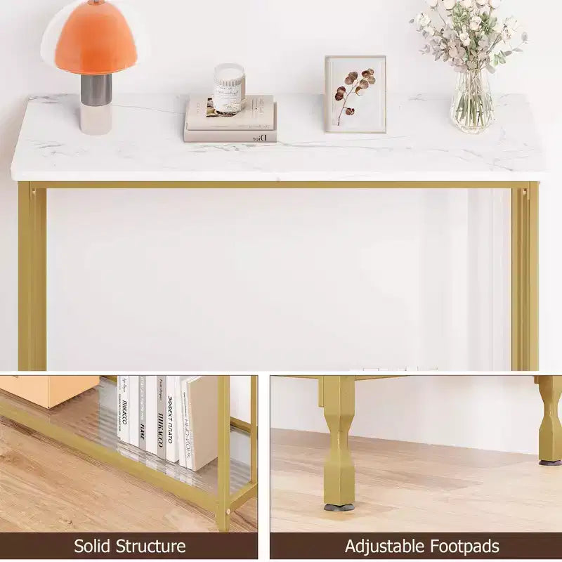 Table console de 33,5 pouces, tables d'appoint étroites, table de couloir industrielle, table derrière le canapé, pour salon, chambre à coucher