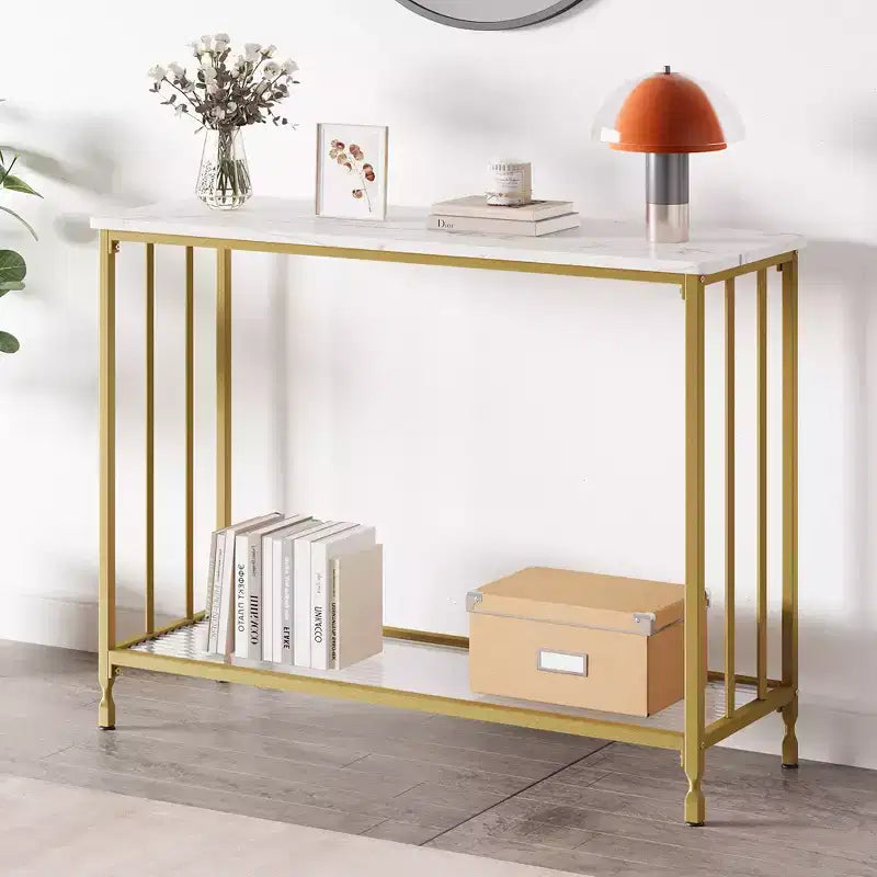 Table console de 33,5 pouces, tables d'appoint étroites, table de couloir industrielle, table derrière le canapé, pour salon, chambre à coucher