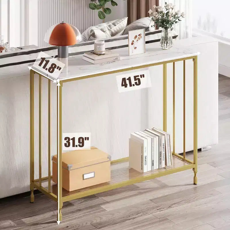 Table console de 33,5 pouces, tables d'appoint étroites, table de couloir industrielle, table derrière le canapé, pour salon, chambre à coucher