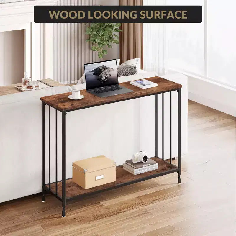 Table console de 33,5 pouces, tables d'appoint étroites, table de couloir industrielle, table derrière le canapé, pour salon, chambre à coucher