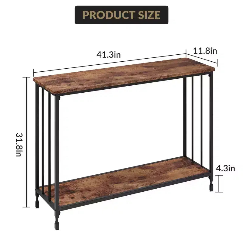 Table console de 33,5 pouces, tables d'appoint étroites, table de couloir industrielle, table derrière le canapé, pour salon, chambre à coucher