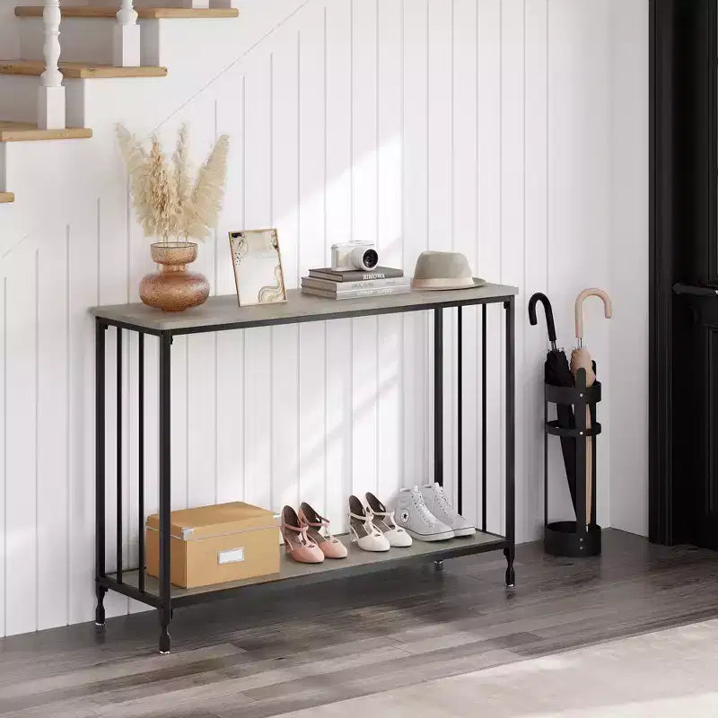 Table console de 33,5 pouces, tables d'appoint étroites, table de couloir industrielle, table derrière le canapé, pour salon, chambre à coucher