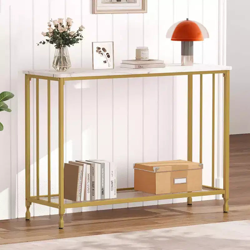 Table console de 33,5 pouces, tables d'appoint étroites, table de couloir industrielle, table derrière le canapé, pour salon, chambre à coucher