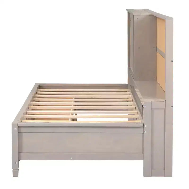Lit de repos en métal une place avec tête de lit bibliothèque, lit de repos avec lit gigogne et ports USB, lit de repos capitaine une place avec étagères de rangement