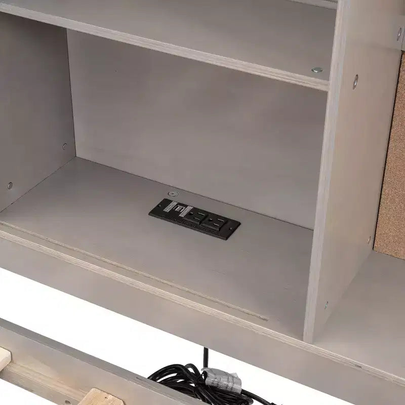 Lit de repos en métal une place avec tête de lit bibliothèque, lit de repos avec lit gigogne et ports USB, lit de repos capitaine une place avec étagères de rangement