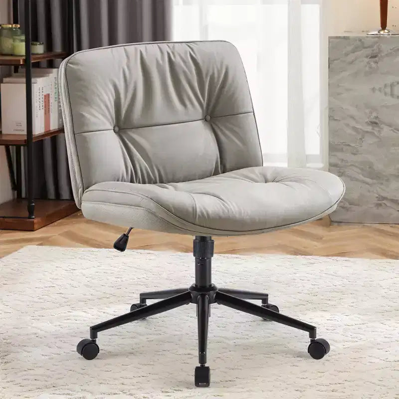 Chaise de bureau moderne et confortable avec assise extra-large, chaise d'ordinateur sans accoudoirs à hauteur réglable, chaise de bureau pour la maison, le bureau
