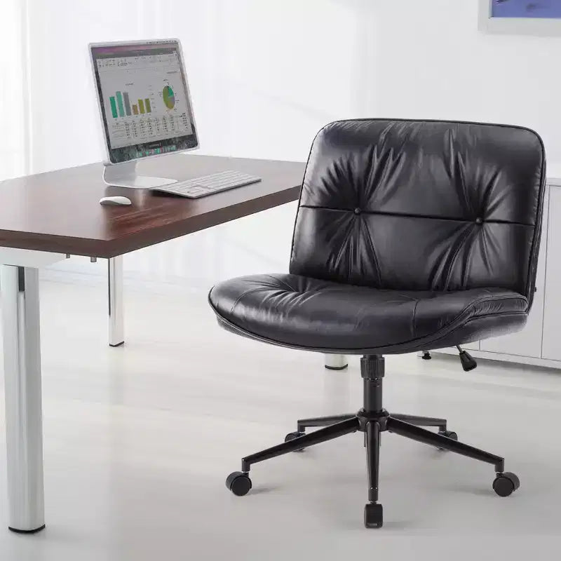 Chaise de bureau moderne et confortable avec assise extra-large, chaise d'ordinateur sans accoudoirs à hauteur réglable, chaise de bureau pour la maison, le bureau