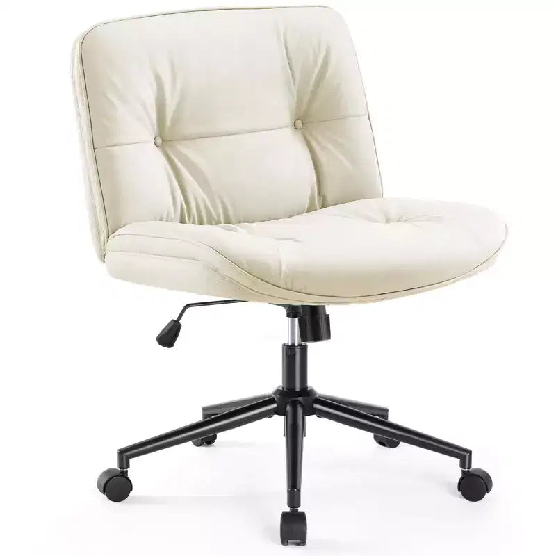 Chaise de bureau moderne et confortable avec assise extra-large, chaise d'ordinateur sans accoudoirs à hauteur réglable, chaise de bureau pour la maison, le bureau