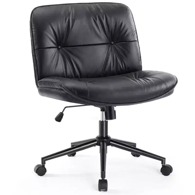 Chaise de bureau moderne et confortable avec assise extra-large, chaise d'ordinateur sans accoudoirs à hauteur réglable, chaise de bureau pour la maison, le bureau