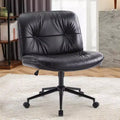 Chaise de bureau moderne et confortable avec assise extra-large, chaise d'ordinateur sans accoudoirs à hauteur réglable, chaise de bureau pour la maison, le bureau