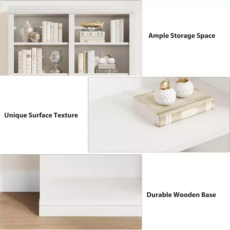 Bibliothèque double de 189 cm de large avec 6 étagères et 12 casiers