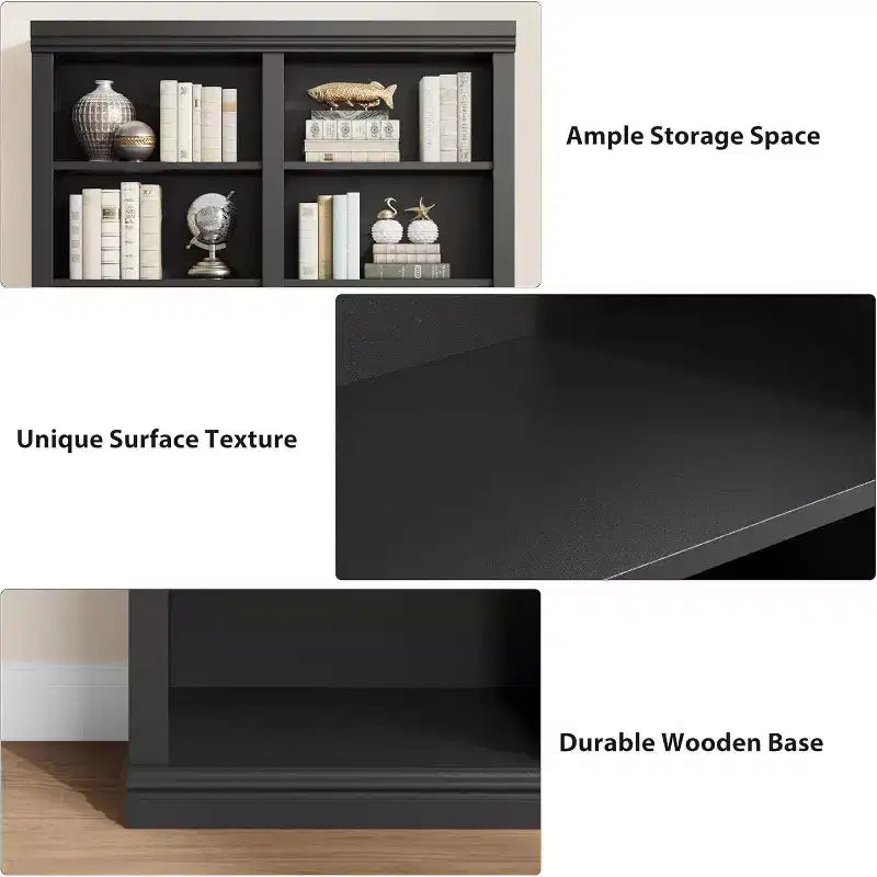 Bibliothèque double de 189 cm de large avec 6 étagères et 12 casiers