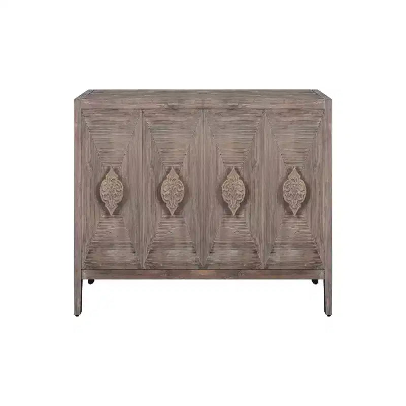 Buffet console rétro à 4 portes, grand meuble de rangement de cuisine, table console élégante pour entrée avec étagères réglables
