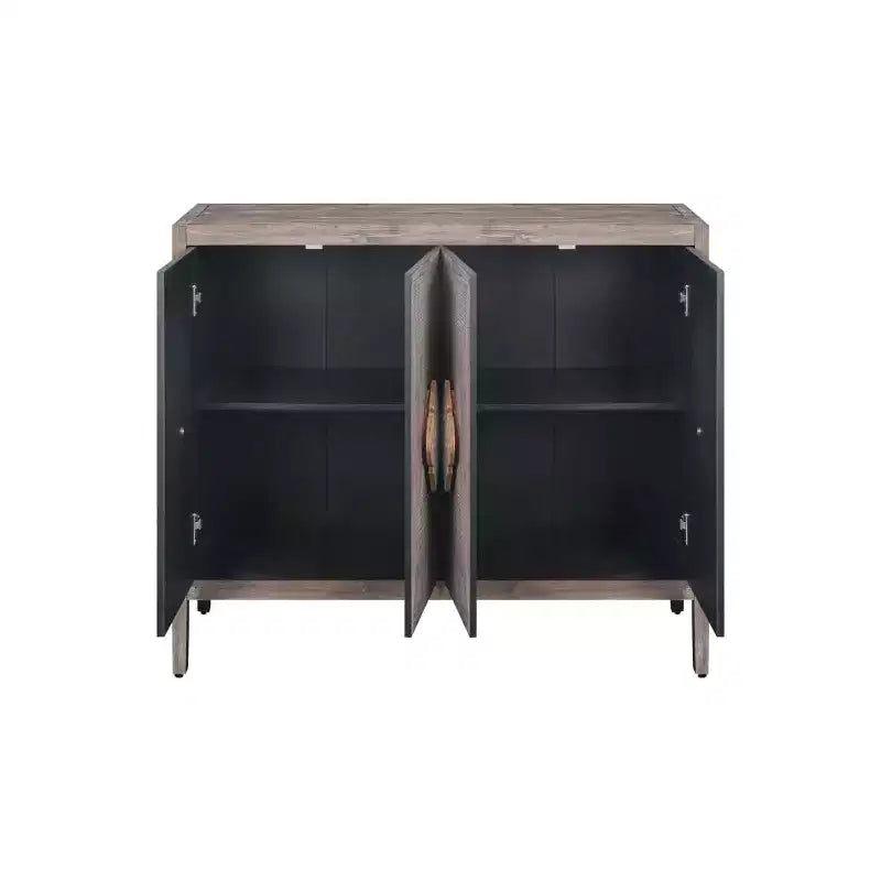 Buffet console rétro à 4 portes, grand meuble de rangement de cuisine, table console élégante pour entrée avec étagères réglables