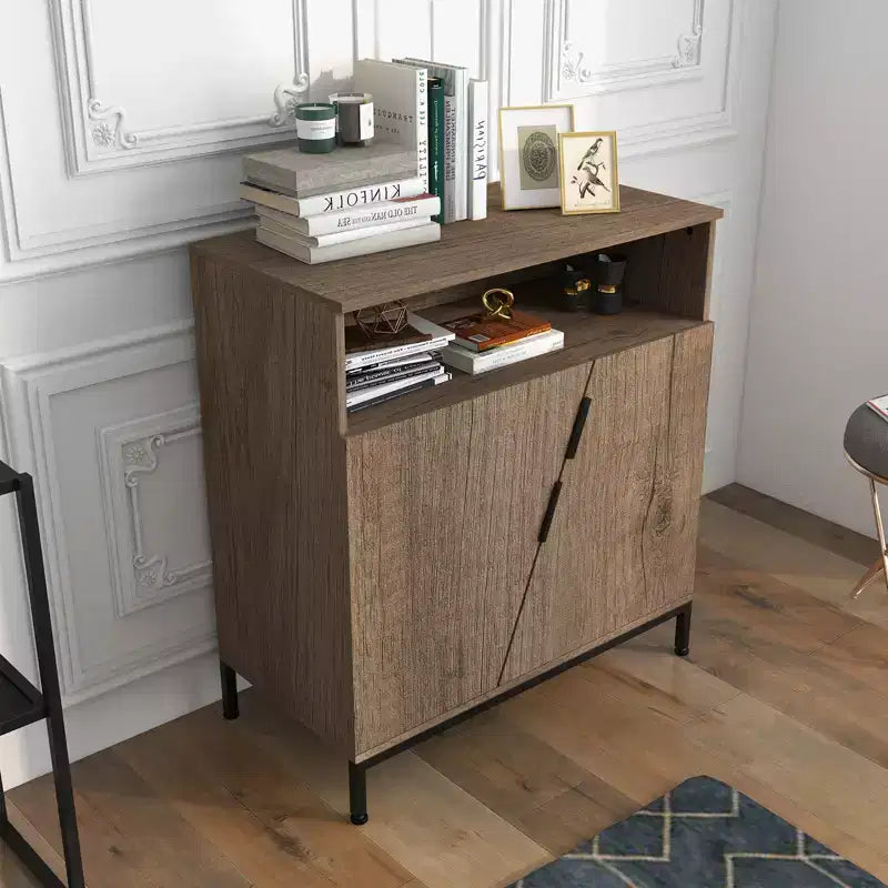 Buffet autoportant moderne en bois avec étagères réglables pour cuisine, salle à manger, salon,