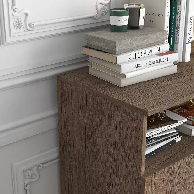 Buffet autoportant moderne en bois avec étagères réglables pour cuisine, salle à manger, salon,