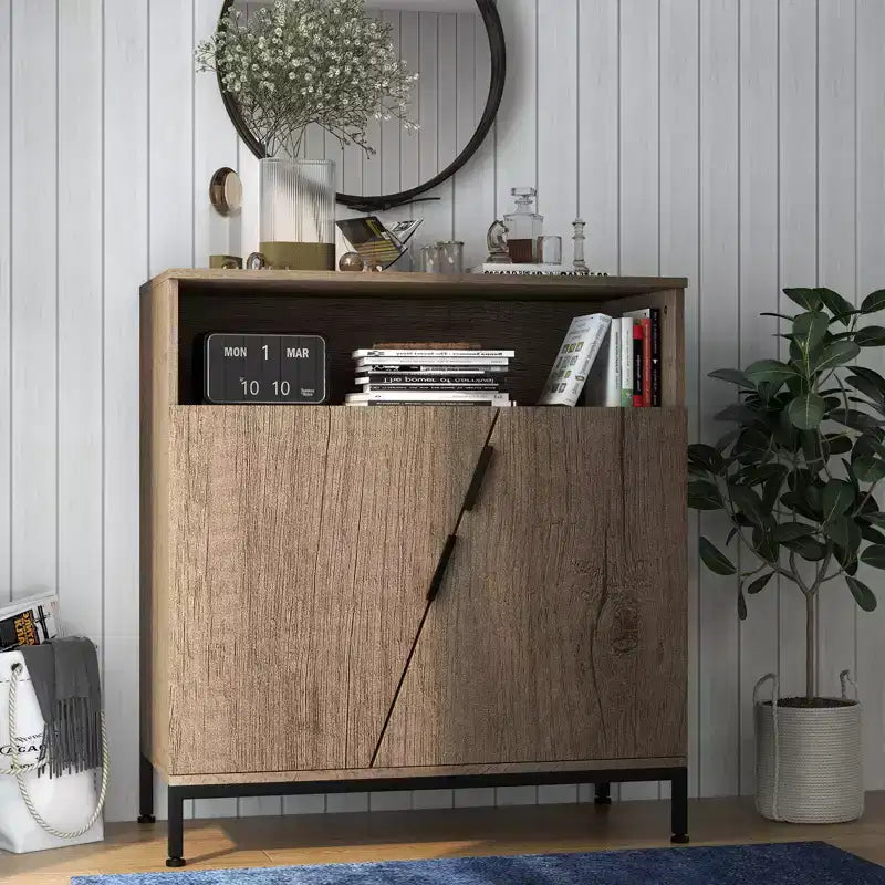 Buffet autoportant moderne en bois avec étagères réglables pour cuisine, salle à manger, salon,