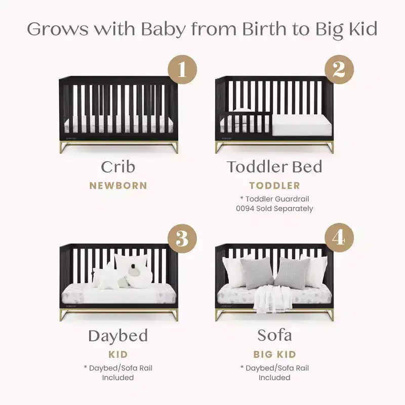 Lit de bébé 4-en-1 avec conversion en lit de jour