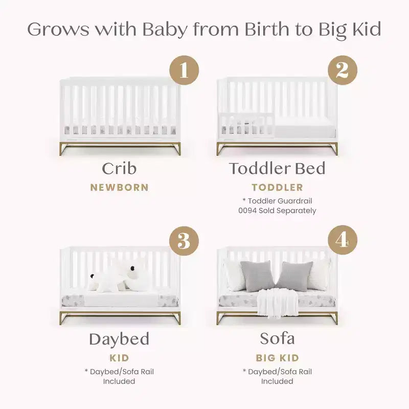 Lit de bébé 4-en-1 avec conversion en lit de jour