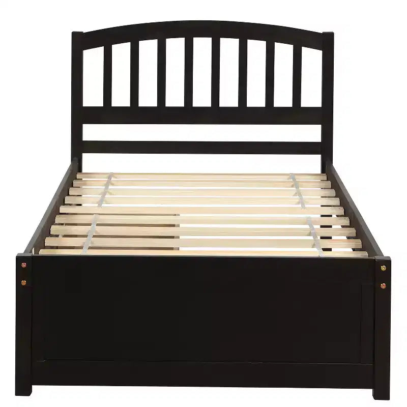 Lit plateforme en bois double avec 2 tiroirs de rangement, assemblage facile