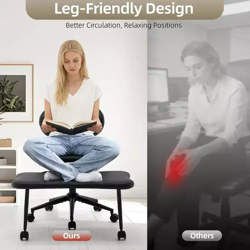 Chaise ergonomique pour méditation en tailleur, pivotante à 360° avec roulettes, assise réglable en hauteur pour la méditation, le TDAH et le yoga, pour le bureau à domicile