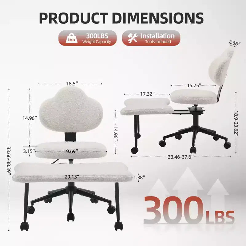 Chaise ergonomique pour méditation en tailleur, pivotante à 360° avec roulettes, assise réglable en hauteur pour la méditation, le TDAH et le yoga, pour le bureau à domicile